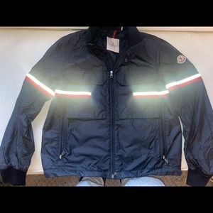 Moncler Navy Striped Bomber Jacket. Size Small/Medium Men/Women. ONLY WORN ONCE!